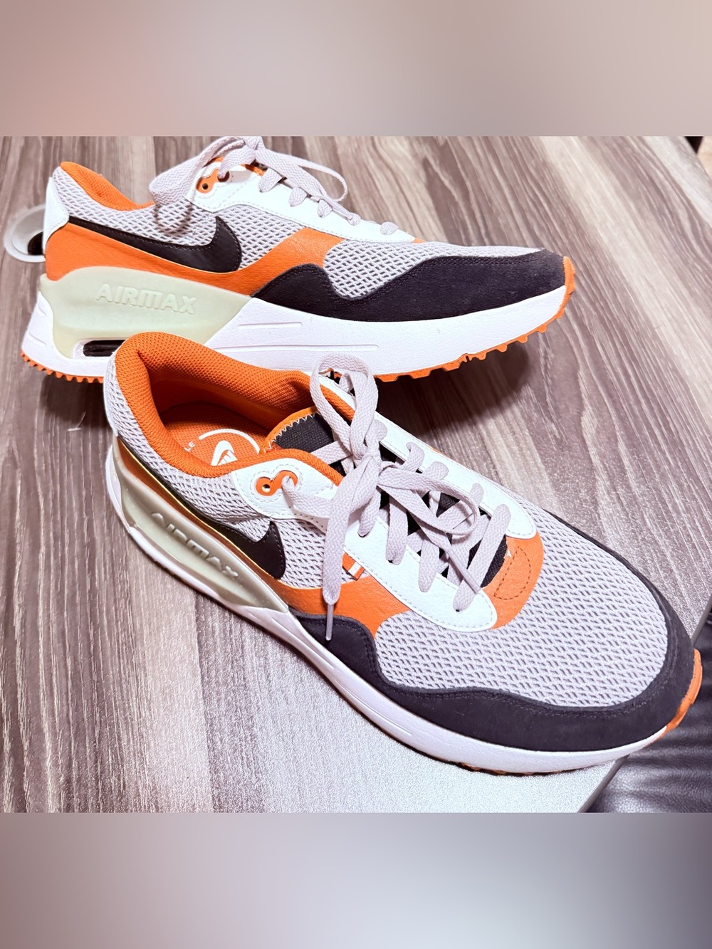 Nike Men's Orange, White & Black Air Max Sneakers